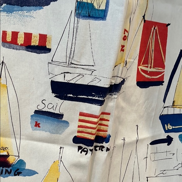 Nautical sailboat Americana boating shower curtain cotton - Picture 3 of 9